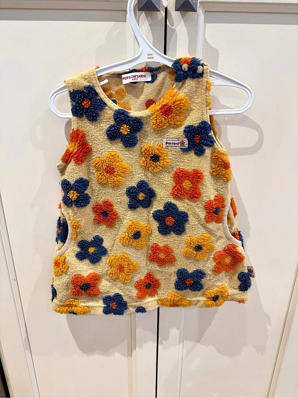Person's 18-24m Kids Floral dress in Cream & Blue